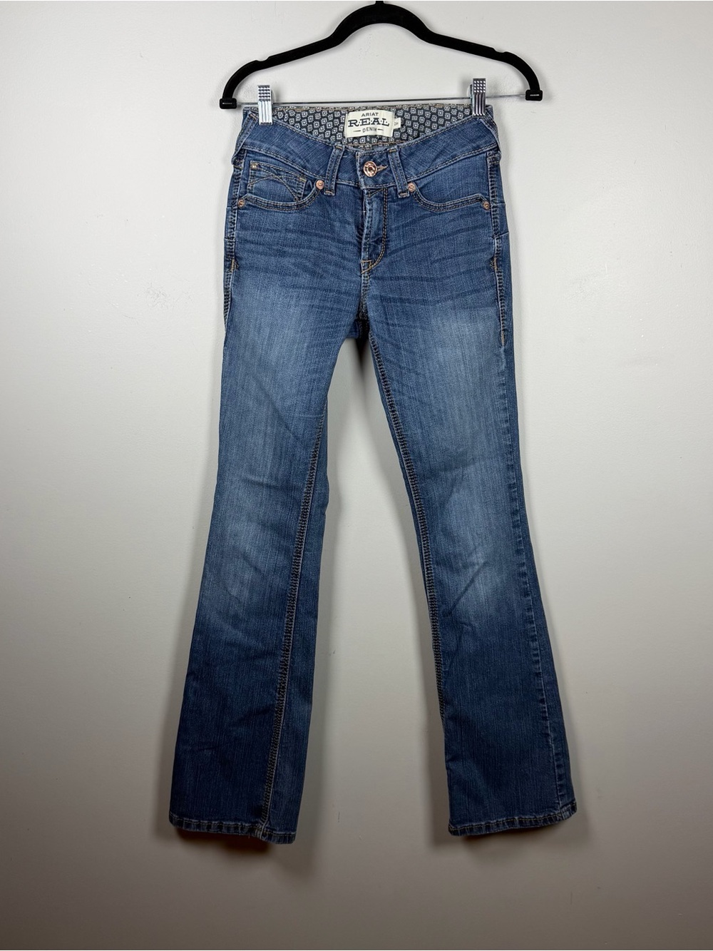 Women’s Ariat Blue Perfect Rise Rosa Boot Cut Jean Lita Size 26 Western Rodeo
